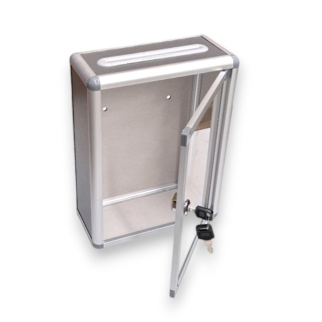 Feedback & Donation Box Lockable Wall Mount or Countertop, Top Slot Gr ...