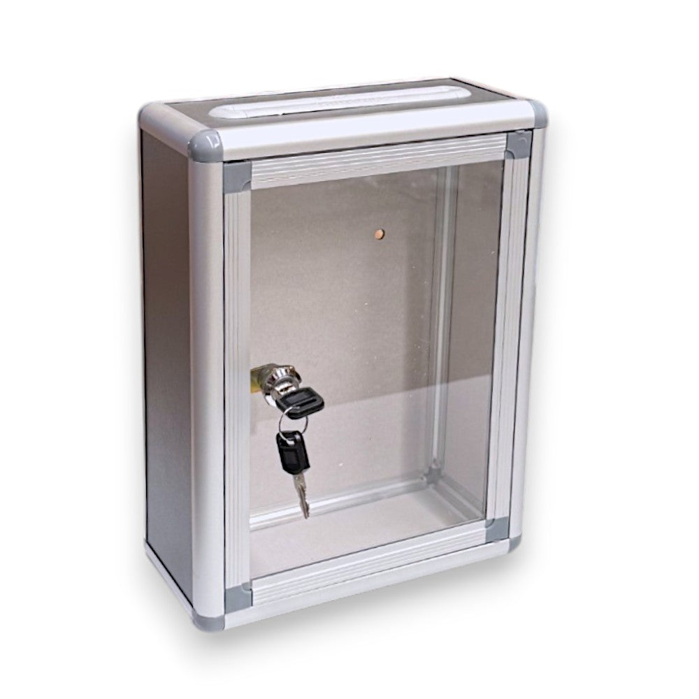 Feedback & Donation Box Lockable Wall Mount or Countertop, Top Slot Gr ...