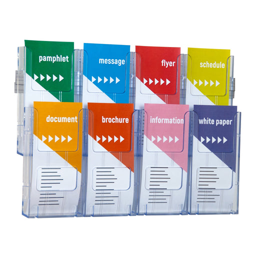 1. Bizdisplayelite 8xDL Wall Mount Brochure Holders Lit Loc