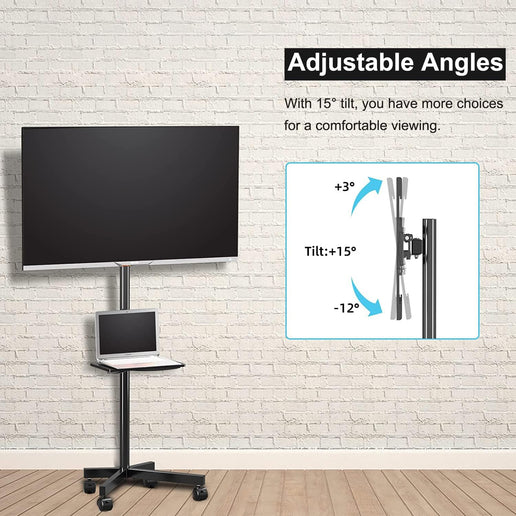 1. Mobile TV Floor Stand 23"-60" Adjustable Height