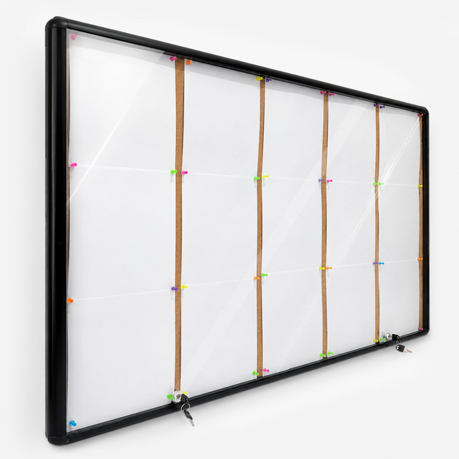 Notice Board Cabinet Black 1200x900mm – Indoor Lockable Corkboard ...