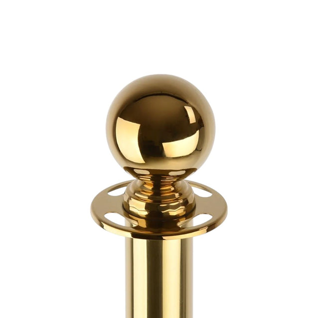Gold Queue Bollard Post Set of 3 Posts + 2 White Ropes – BIZ DISPLAY ELITE