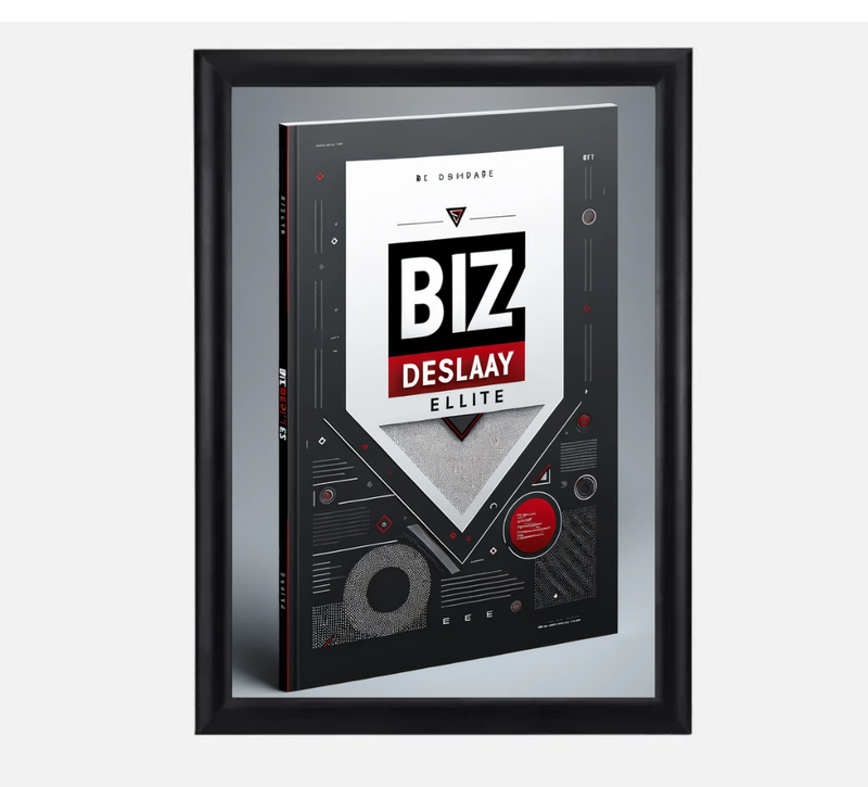 1. BIZDISPLAYELITE A4 Snap Lock Frame Black 25mm Profiles Wall Mount