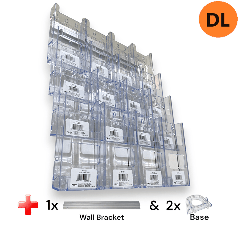 2. BIZ DISPLAY ELITE 16xDL Wall Mount Brochure Holders Lit Loc