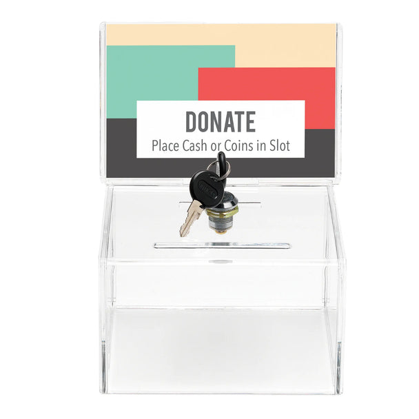 A6 Charity Donation Box with Lock - BIZ DISPLAY ELITE