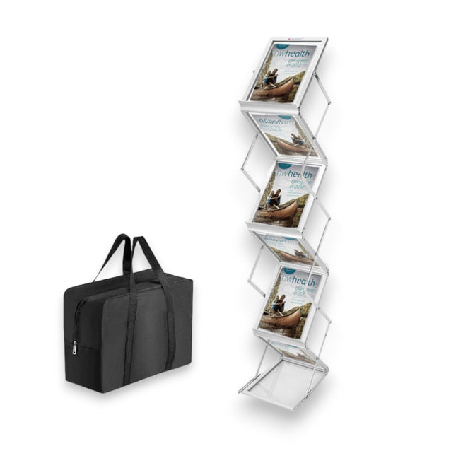 A4 Portable Brochure Stand – Foldable Literature Rack with Carry Bag ...