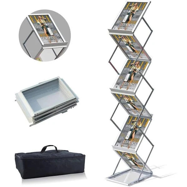 A4 Literature Zigzag Rack 6 Pockets Portable by BizDisplayElite