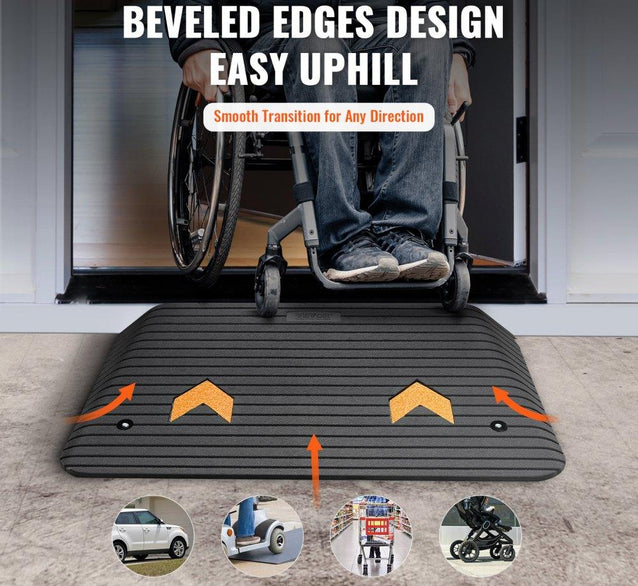Rubber Threshold Ramp – 38mm High, Non-Slip Surface, Indoor/Outdoor Us ...