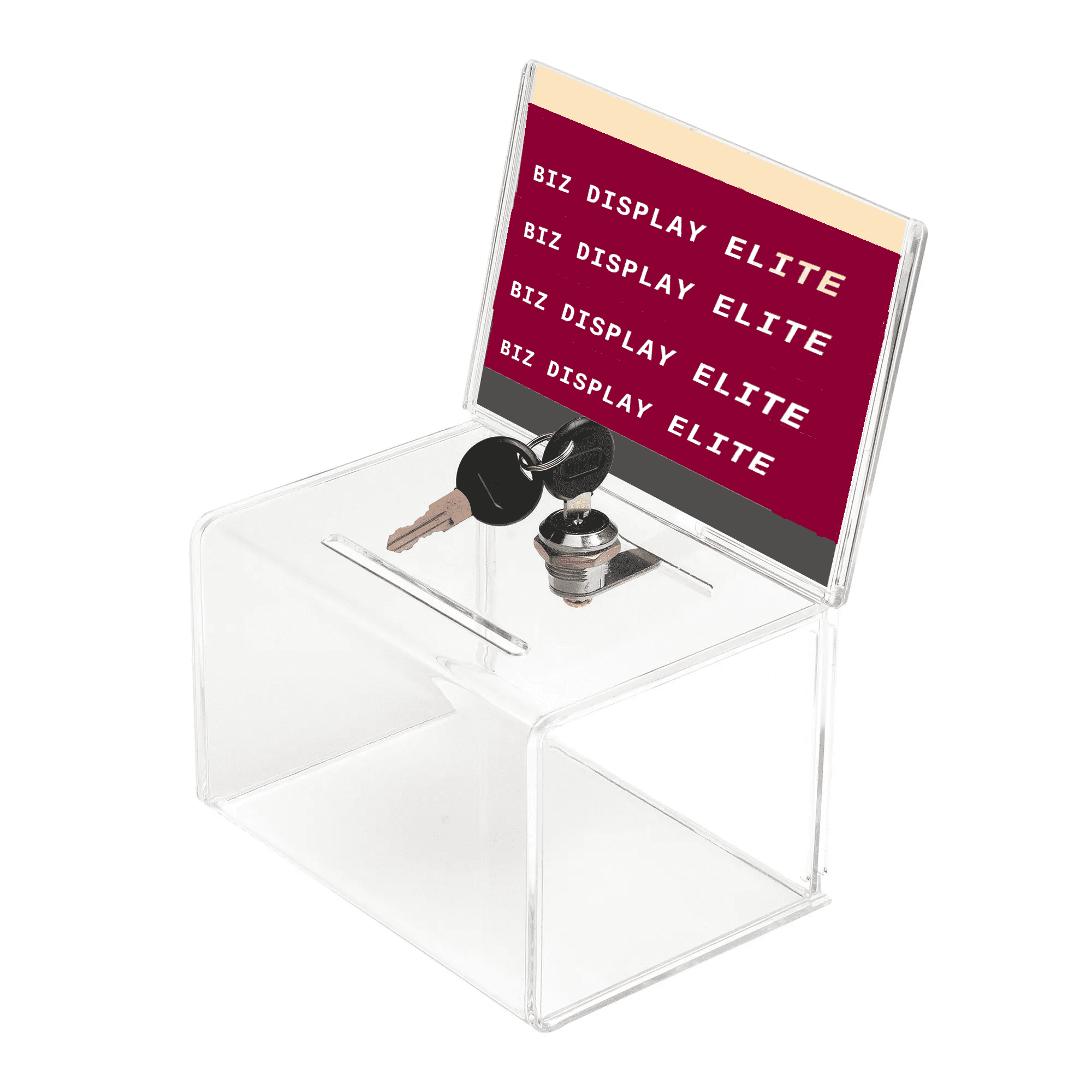 A6 Charity Donation Box with Lock - BIZ DISPLAY ELITE